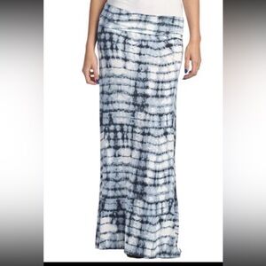 Brooke & Emma Size Medium Gray Shibori Fold Over Tie Dye Maxi Skirt
